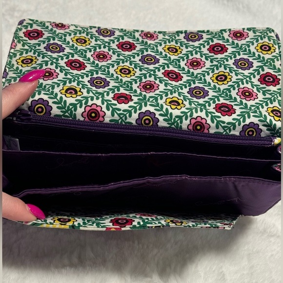Vera Bradley Mod Flowers Quilted Accordion Wallet Colorful Large Pretty Floral - Picture 10 of 12